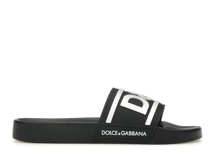 Мужские сланцы Dolce & Gabbana DG Logo, черно-белые
