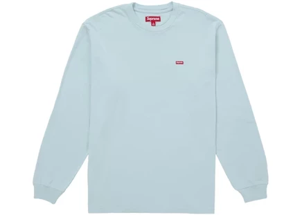 Мужская футболка Supreme Small Box L/S FW25, светло-голубая