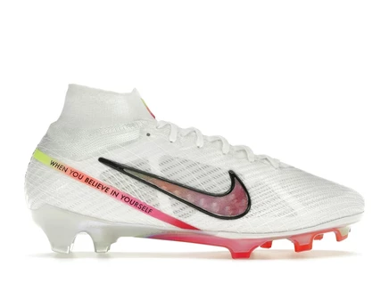 Мужские бутсы Nike Zoom Mercurial Superfly 9 Elite FG, бело-черные
