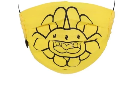 Унисекс маска Murakami Doubleface Flower, лимон/черная