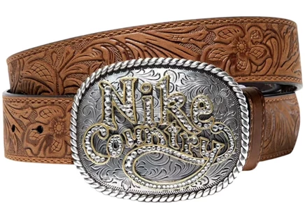 Унисекс ремень Nike Country кожаный с пряжкой, бежевый