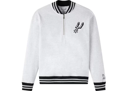 Мужской свитшот OVO NBA Spurs quarter-zip, серый меланж