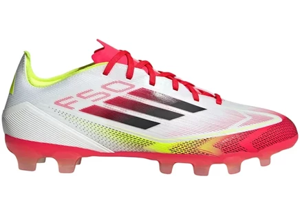 Мужские бутсы adidas F50 Pro MG, бело-черно-жёлтые