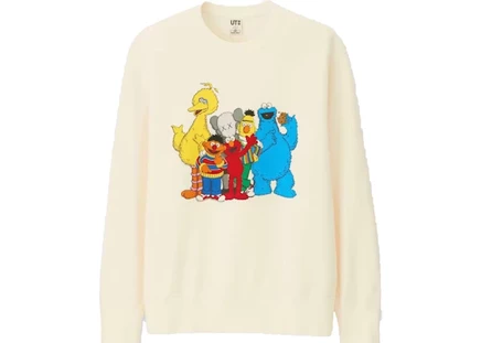 Унисекс свитшот KAWS x Uniqlo x Sesame Street Group 2, натуральный