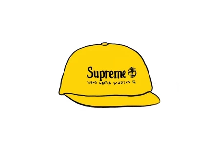 Унисекс 6-панельная кепка Supreme x Timberland, желтая
