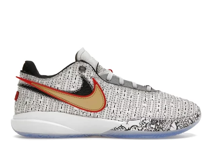 Мужские кроссовки Nike LeBron 20, белые/золотые/черные