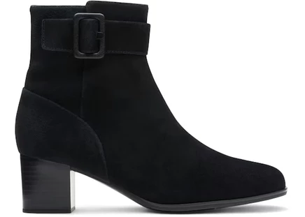 Женские ботильоны Clarks Loken Zip водонепроницаемые замшевые, черные