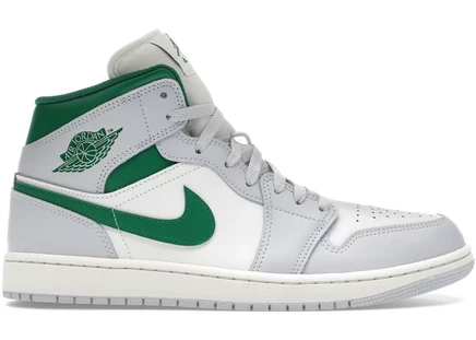 Кроссовки Jordan Air Jordan 1 Mid, белые/зеленые