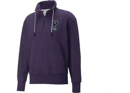 Унисекс свитшот Puma x Ami на полумолнии, темно-сливовый