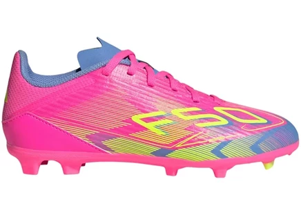 Детские бутсы Adidas F50, розово/лимонно/голубые
