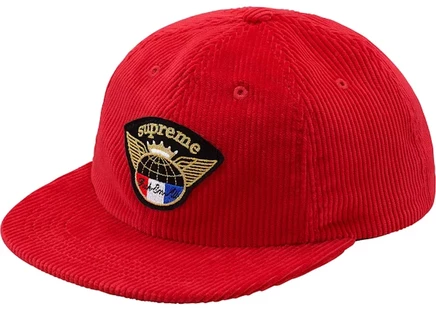 Унисекс кепка Supreme Global Corduroy 6-панельная, красная