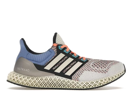 Мужские кроссовки Adidas Ultra 4D, бело-синие/оранжевые
