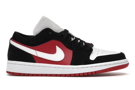Женские кроссовки Jordan 1 Low, черно-бело-красные