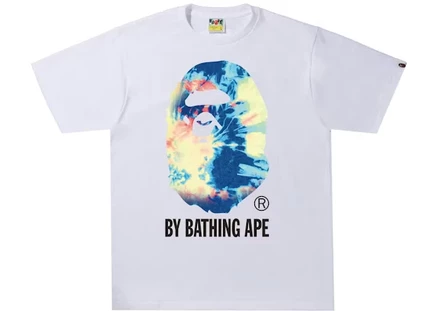 Мужская футболка bape tie dye by bathing ape, белая/многоцветная