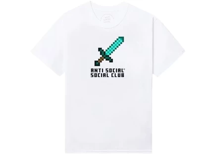 Мужская футболка Anti Social Social Club x Minecraft, белая
