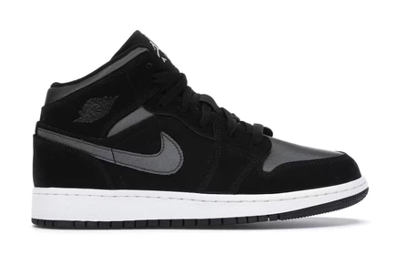 Jordan 1 Mid White Black Grey (GS) black/grey