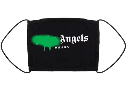 Palm Angels Paint Logo Face Mask Black/Green black/green