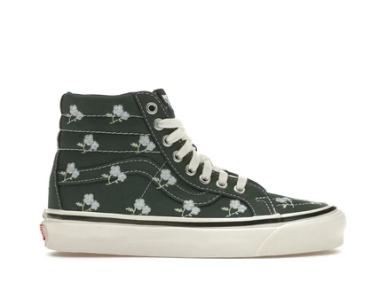 Унисекс высокие кеды Vans Sk8-Hi 38 DX Sandy Liang Floral, зеленые/натуральные