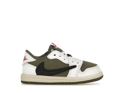 Детские кроссовки Jordan 1 Retro Low SP Travis Scott, оливковые