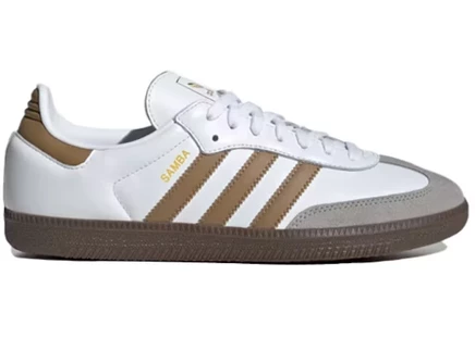 Мужские кроссовки Adidas Samba OG, бело-коричневые