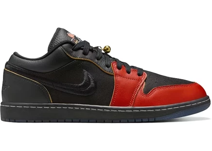 Мужские кроссовки Jordan 1 Low SE Lucky Cat, черно-красные
