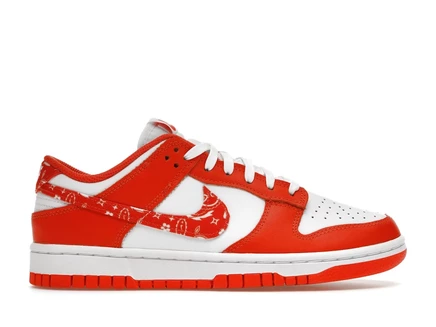 Женские кроссовки Nike Dunk Low Paisley Pack, бело-оранжевые