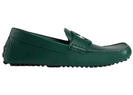 Мужские мокасины Gucci Interlocking G, зеленые