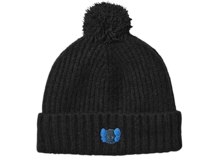 Детская вязаная шапка Uniqlo x KAWS Heattech, черная