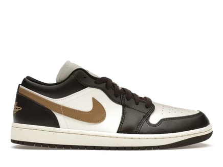 Женские кроссовки Jordan 1 Low Shadow Brown, бело-коричневые