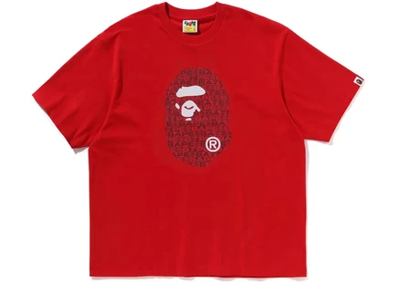 Футболка Bape Lux Sport с принтом Ape Head, красная