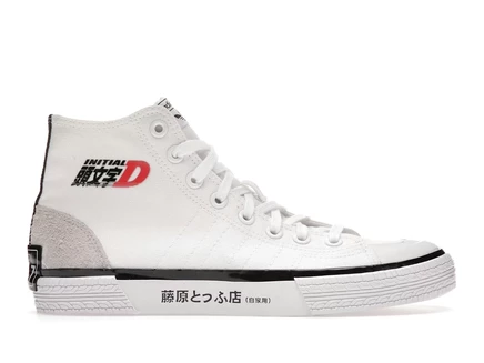 Мужские кроссовки Adidas Nizza Hi Bait Initial D AE86, белые с красным