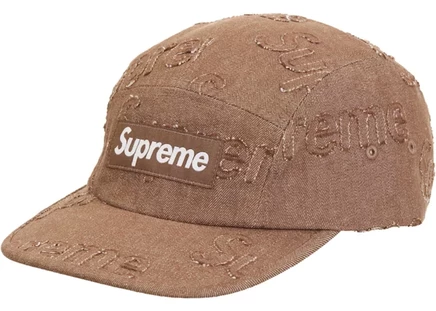 Унисекс джинсовая кепка Supreme, коричневая