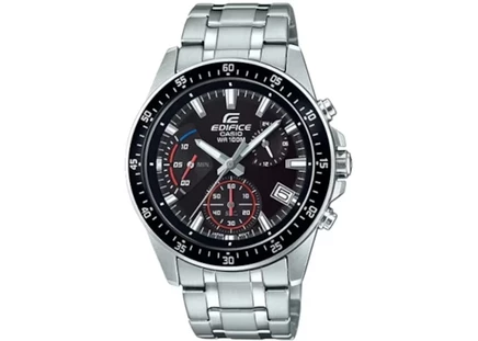 Мужские часы Casio Edifice EFV-540D-1A из нержавеющей стали, 44 мм, кварцевые, черные