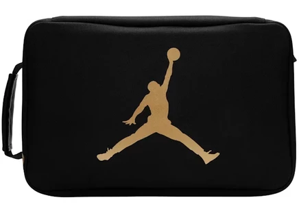 Унисекс сумка для обуви Jordan Shoe Box, полиэстер, с подкладкой, черно-золотая