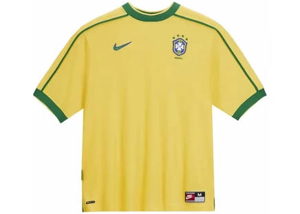Мужская футболка Nike Brazil 1998 переиздание, желто-зеленая