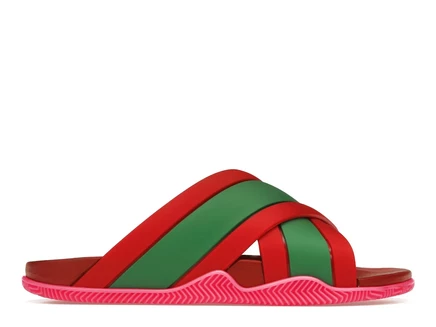 Женские сандалии Gucci Web Slide из резины, розовые