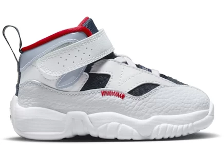 Детские кроссовки Jordan Jumpman Two Trey Olympic (TD), бело-сине-красные