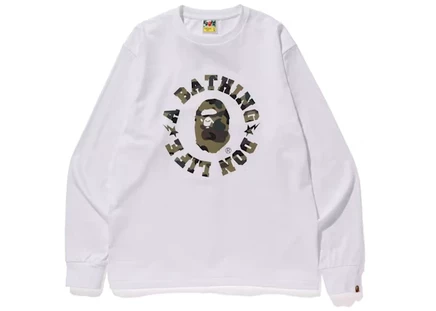 Мужская футболка Bape Don Life с длинным рукавом, белая