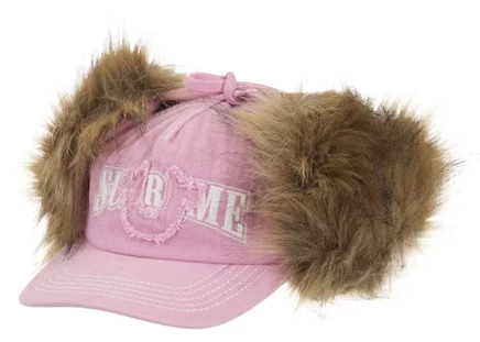Унисекс 5-панельная кепка Supreme True Religion Earflap, розовая