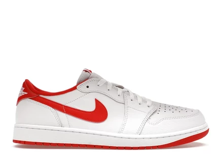 Мужские кроссовки Jordan 1 Retro Low OG, бело-красные
