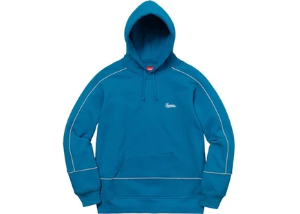 Мужское худи supreme с кантом, темно-бирюзовое