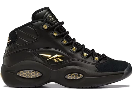 Мужские кроссовки Reebok Question Mid, черно-золотые