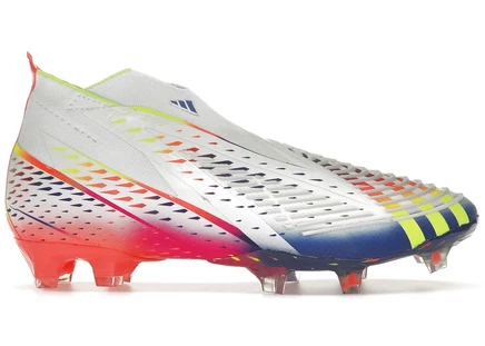 Бутсы Adidas Predator Edge+ FG Al Rihla, белые/жёлтые/синие