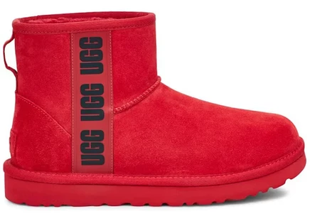UGG Classic Mini Side Logo Boot Samba Red Black (Women's) samba red / black