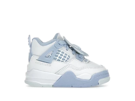 Детские кроссовки Jordan 4 Retro Forget Me Not (TD), белые/голубо-оливковые