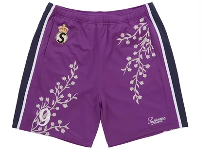 Мужские шорты Supreme Floral Soccer, фиолетовые