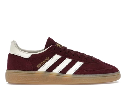 Женские кеды Adidas Handball Spezial, бордово-кремовые