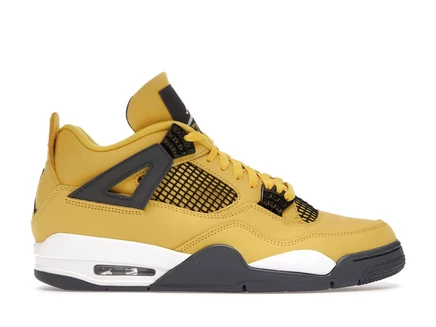 Мужские кроссовки Jordan 4 Retro Lightning (2021), жёлтые/белые/тёмно-серые