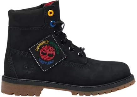Детские ботинки Timberland 6-дюймовые Premium, черные с разноцветными вставками