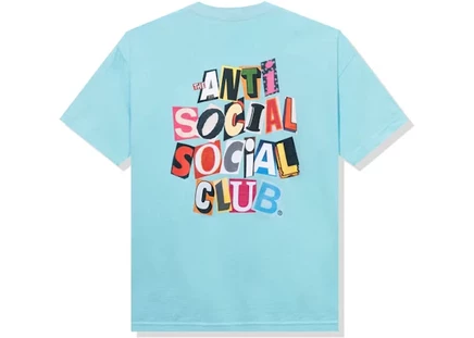 Мужская футболка anti social social club torn pages, синяя